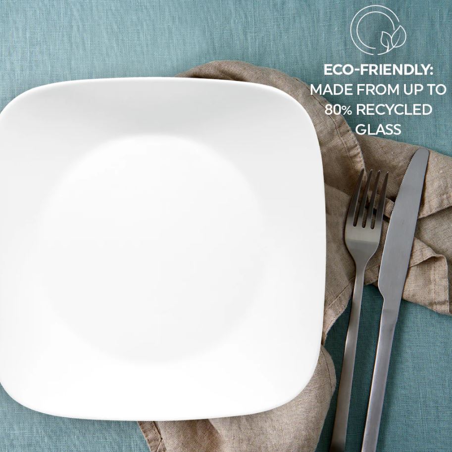 Dĩa vuông Corelle Winter Frost White 2206-N-LP - Made in USA - Ảnh 5