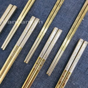 Bộ 10 đôi đũa inox 304 vàng Hàn Quốc cao cấp