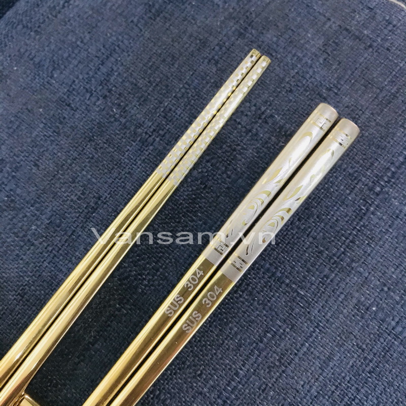 Bộ 10 đôi đũa inox 304 vàng Hàn Quốc cao cấp - Ảnh 4