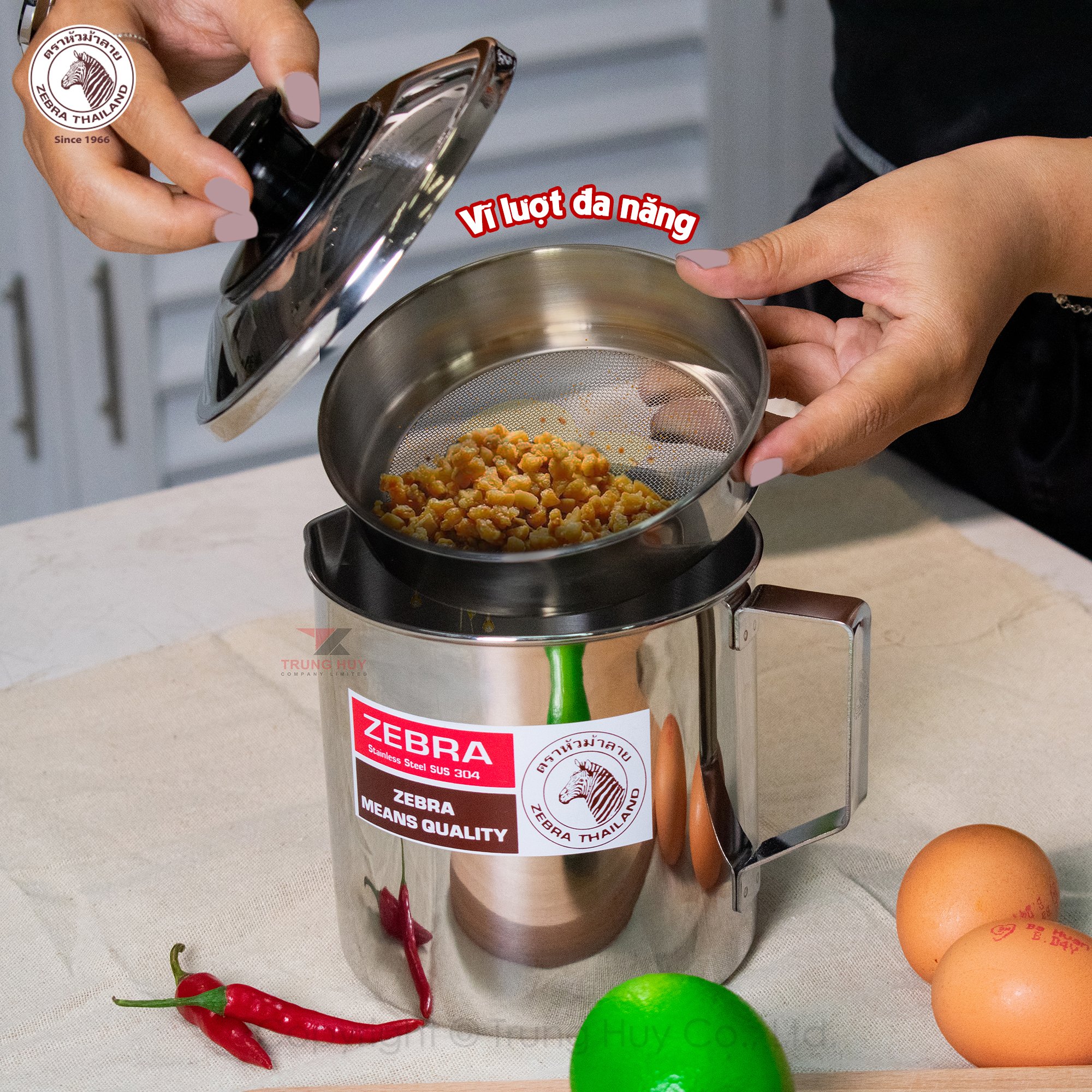 Ca lọc dầu inox 304 Zebra 151101 - Ảnh 8