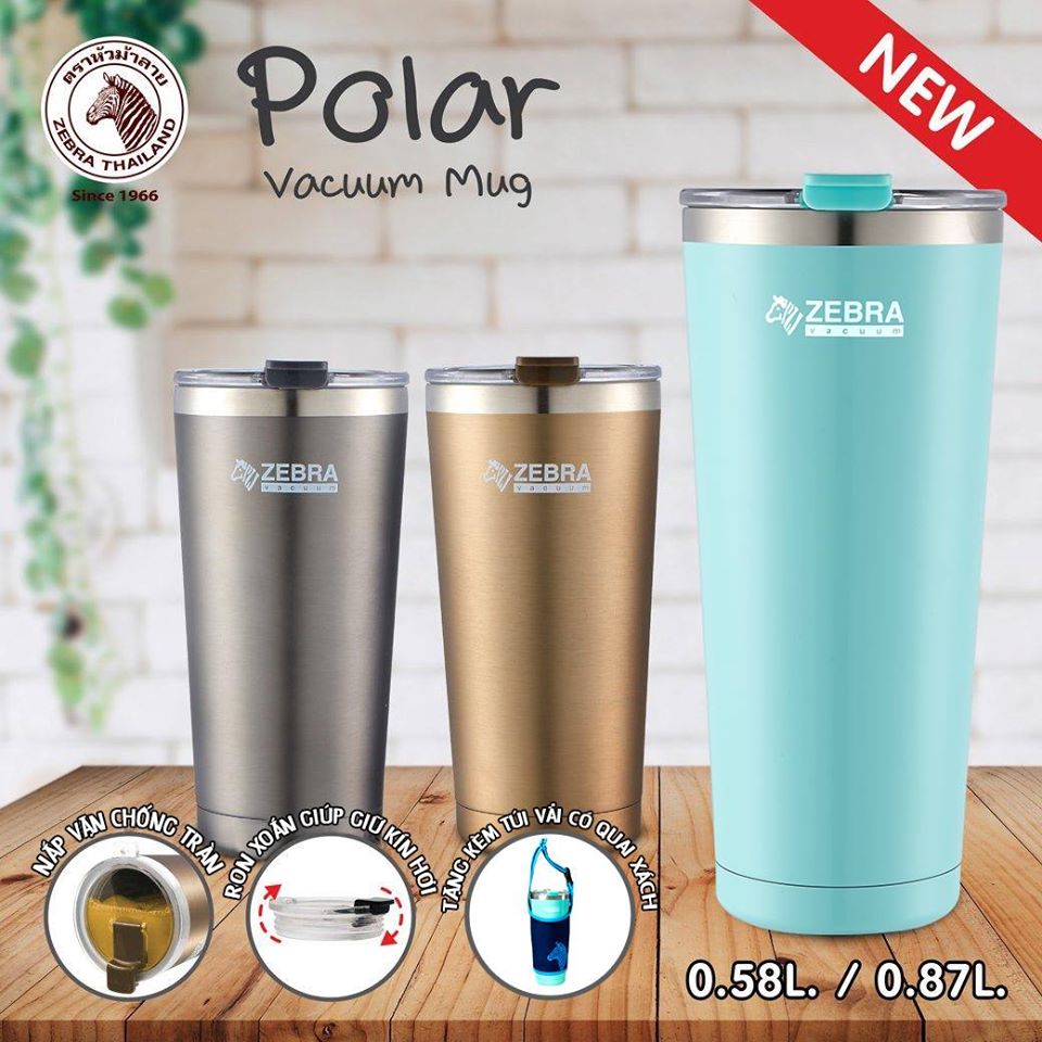 Ly giữ nhiệt Polar Zebra 870ml xanh mint 112702 - Ảnh 4