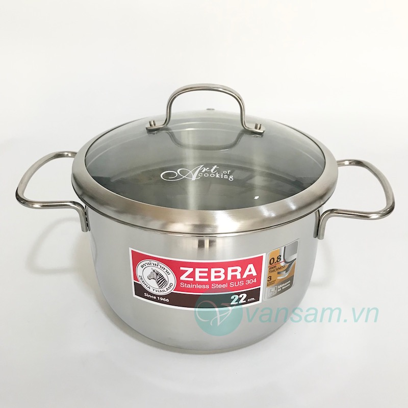 Nồi inox 304 Zebra Extreme nắp kiếng 22cm 162098