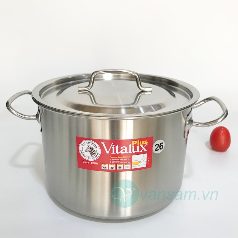 Nồi hầm 3 đáy inox 304 Zebra 26x18cm 171326