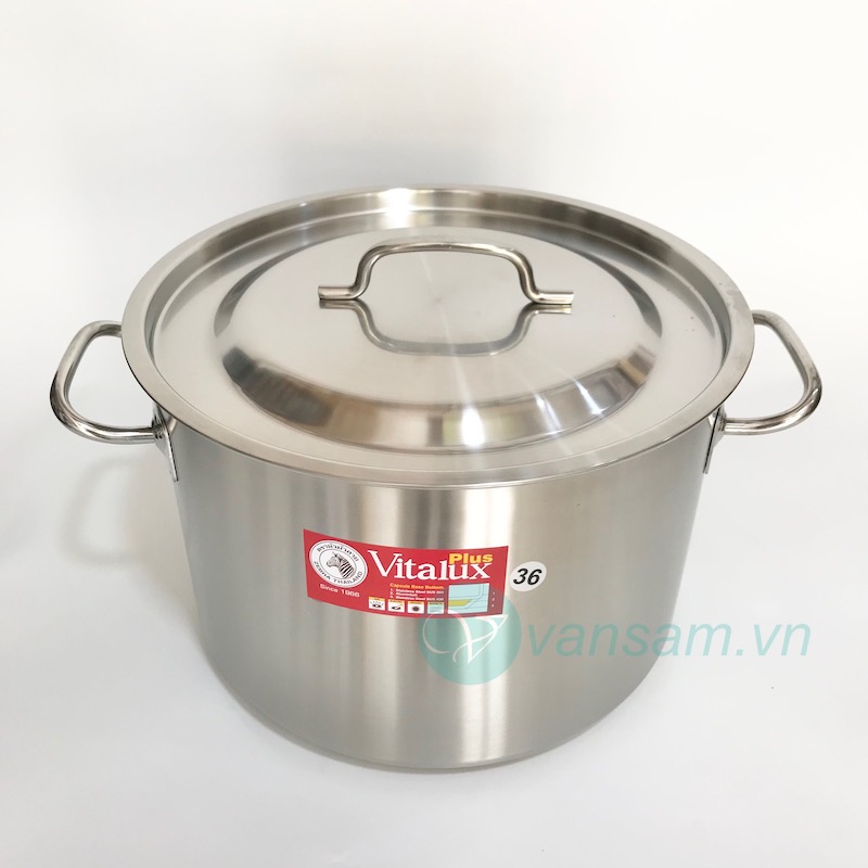 Nồi hầm Inox 304 Vitalux Zebra 3 đáy 36x25cm 25 lít 171319 - Ảnh 2