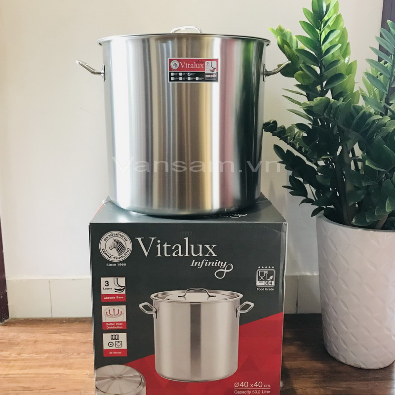 Nồi thân cao 3 đáy Zebra 40x40cm, 50.2L 171342 - Ảnh 2