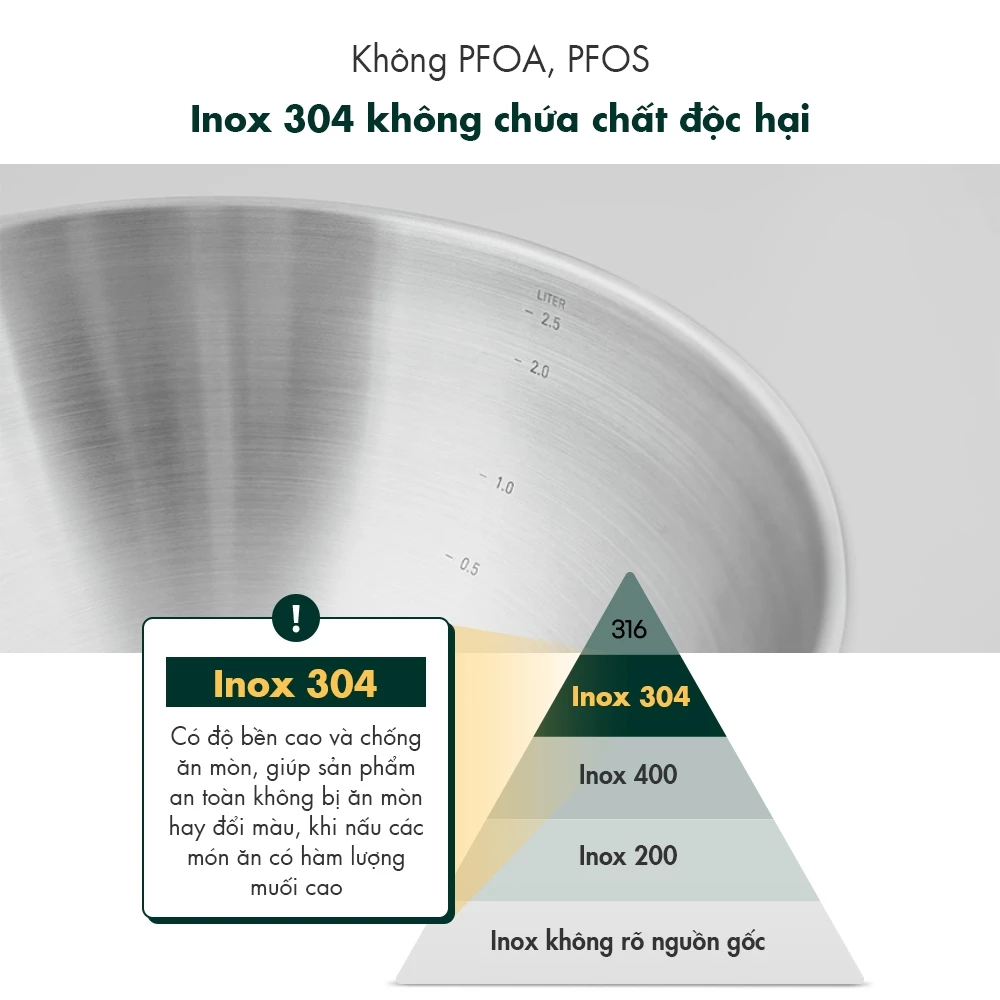 Thố inox 304 Edelkochen Hàn Quốc 24cm màu vàng - Ảnh 7