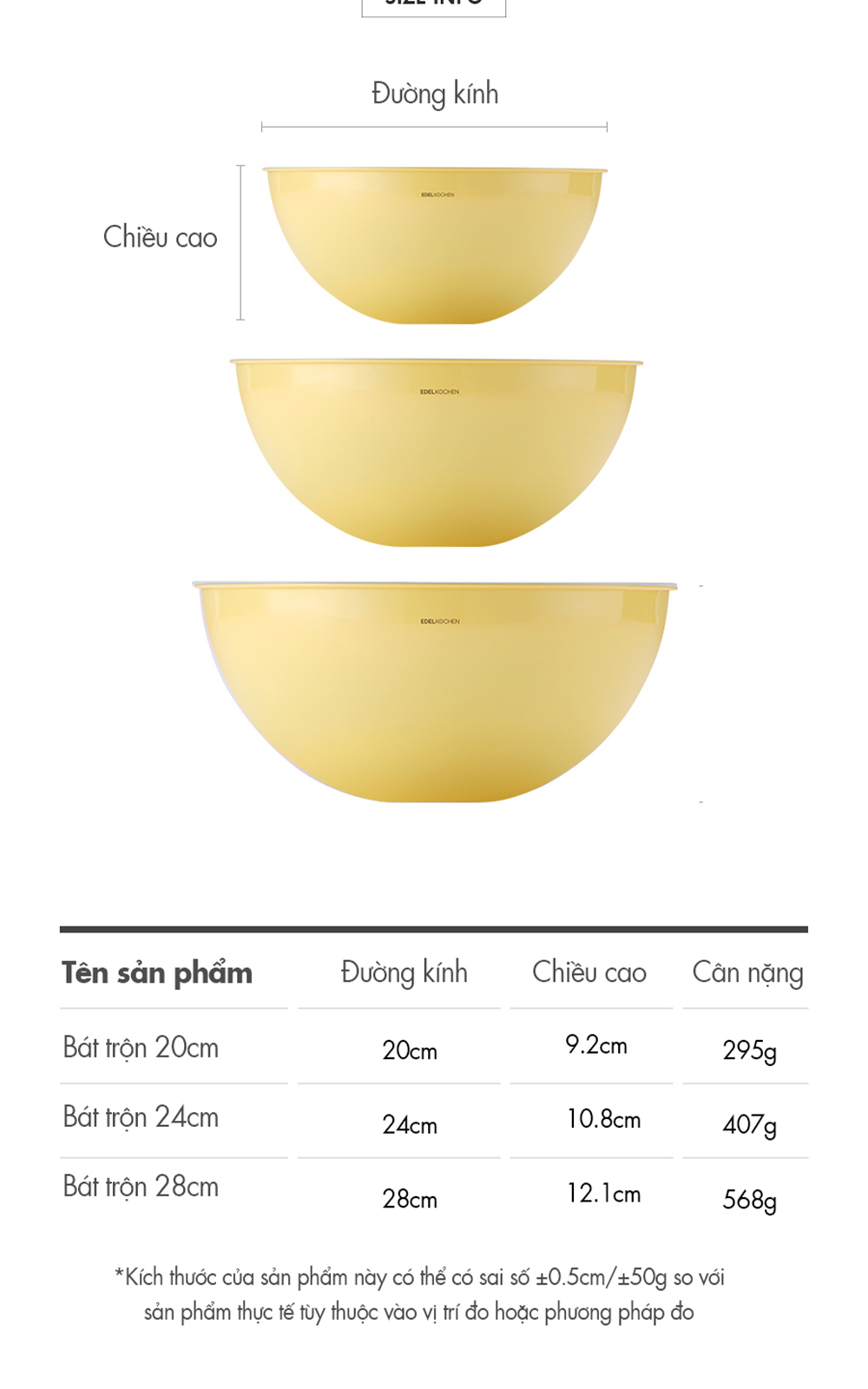 Thố inox 304 Edelkochen Hàn Quốc 24cm màu vàng - Ảnh 3