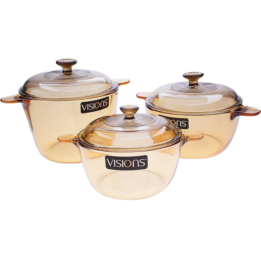Bộ 3 nồi thủy tinh Visions VS-330/CL1 sản xuất tại Pháp - Ảnh 2