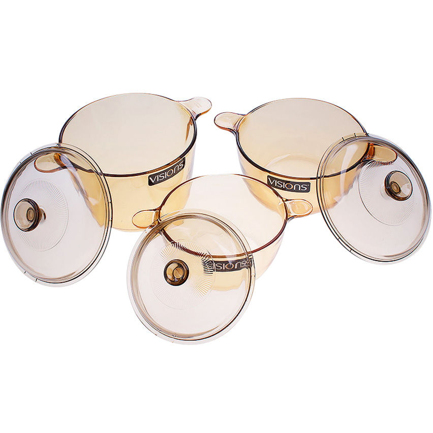 Bộ 3 nồi thủy tinh Visions VS-330/CL1 sản xuất tại Pháp - Ảnh 4